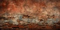 aged brick wall texture, revealing the intricate patterns, cracks, and worn-out characteristics. Generative Ai Royalty Free Stock Photo