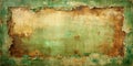 Aged canvas texture with a distressed green border and faded central area. Generative AI