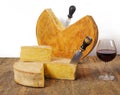 Aged cheeses with wine Royalty Free Stock Photo