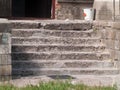 Aged concrete entrance steps of the porch Royalty Free Stock Photo