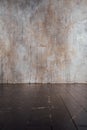 Aged concrete wall background with copy-space