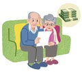 Aged couple with financial problem