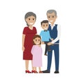 Aged Couple, Grandson with Granddaughter Isolated