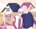 Aged couple selling house