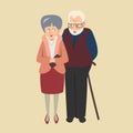 Aged couple vector illustration