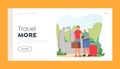 Aged Couple Voyage Landing Page Template. Pensioner Activity, Journey. Senior Tourists in Trip, Elderly People Traveling