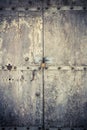 Aged dark vintage wooden door as background