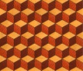 Aged drawing styled cubes pattern