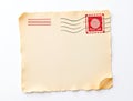 Aged Envelope With Blank Space And Red Postage Stamp Royalty Free Stock Photo