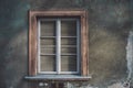 european wall with wooden old-fashioned stylish window Royalty Free Stock Photo