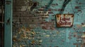 Aged Fallout Shelter Sign on a Weathered Wall