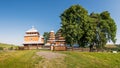 Aged Greek Catholic wooden church of St.Dmytro in Matkiv village, Ukraine. UNESCO World Heritage Site Royalty Free Stock Photo