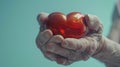 Elderly Hands Holding Red Heart.AI generated image Royalty Free Stock Photo