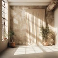 aged interior wall with window for background