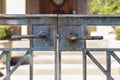 Aged iron security gate