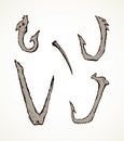 Bone Hooks. Vector drawing