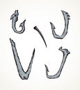 Bone Hooks. Vector drawing icon