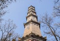 Aged Kuixing Pavilion built in Qing dynasty1790 in sunny winter sky Royalty Free Stock Photo