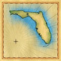 Aged map of Florida