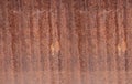 Aged old corrugated iron sheet with brown rustic texture for background