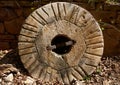 Aged old mill millwheel stone wheel in Spain Royalty Free Stock Photo