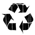 Aged old recycle symbol texture