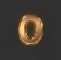 Aged orange gold or copper brassy font - letter O isolated on grey, 3D illustration of symbols