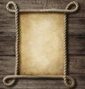 Aged paper with rope frame