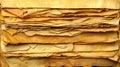 Aged paper stack, texture, close-up, archive, background Royalty Free Stock Photo