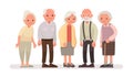 Aged people. Grandparents on a white background. Vector illustration in a flat style