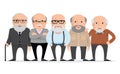 Aged people. A group of old people