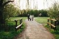 Aged people walking