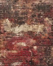Aged Red Brick Wall with Peeling Paint Texture Royalty Free Stock Photo