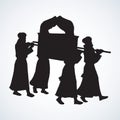 Priests carry the ark. Vector drawing Royalty Free Stock Photo