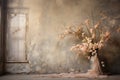 aged room with window for pictorial background