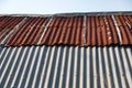 Aged rusty old tin roof iron metal texture Royalty Free Stock Photo