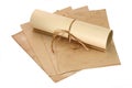 Aged sheets and scroll Royalty Free Stock Photo