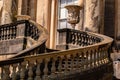 Aged stone stairway of the majestic Kedleston Hall, grand entrance of the estate
