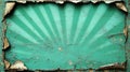 Aged teal sunburst on weathered metal Royalty Free Stock Photo