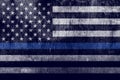 Aged Textured Police Support Flag Background