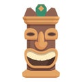 Aged totem icon cartoon vector. Statue maya