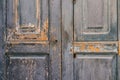 aged vintage peeling paint barn wooden door texture as background Royalty Free Stock Photo