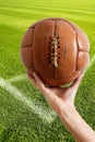 Aged vintage retro football leather ball