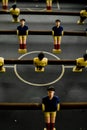 Close up of figurines in an old table Foosball