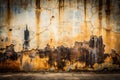 Aged weathered wall texture distressed concrete surface with cracks, flakes, and stains. Generative AI Royalty Free Stock Photo
