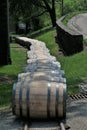 Aged whiskey, scotch, bourbon barrels in Kentucky ready for transportation Royalty Free Stock Photo