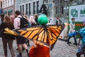 Aged woman from Burlesque show on Helsinki Pride festival on the street