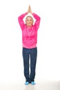 Aged woman doing yoga Royalty Free Stock Photo