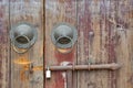 Aged wooden door of Chinese traditional style Royalty Free Stock Photo