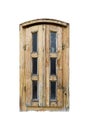 Aged wooden window shutteres on white backgrorund